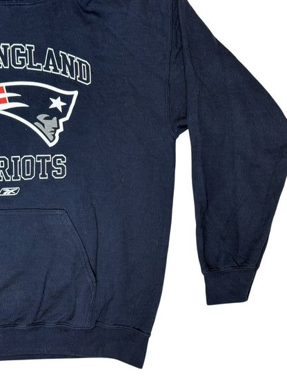 NFL New England Patriots Blue Printed American Football Hoodie Medium