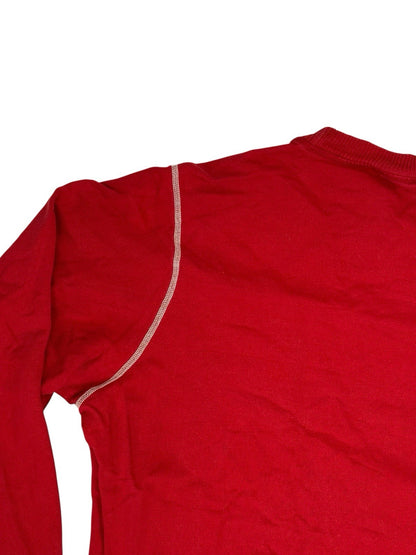 Tommy Hilfiger Red Retro Y2K Printed Cotton Sweater Jumper XL