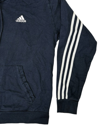 Adidas Blue 3 Stripe Hoodie Medium