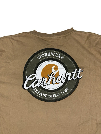 Carhartt Retro Beige Printed Workwear Short Sleeve Top 2XL