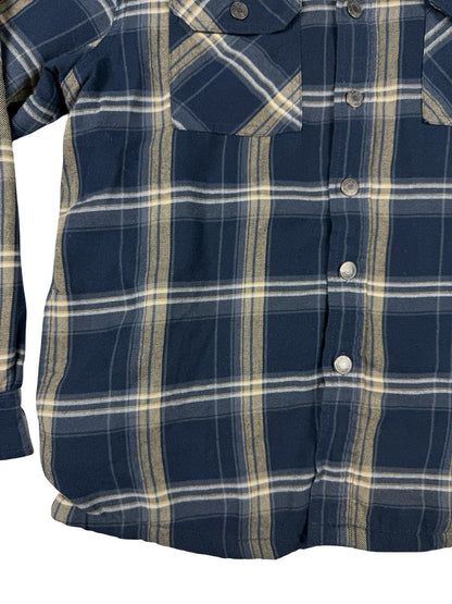 Wrangler Blue Plaid Fleece Lined Shirt Jacket Medium