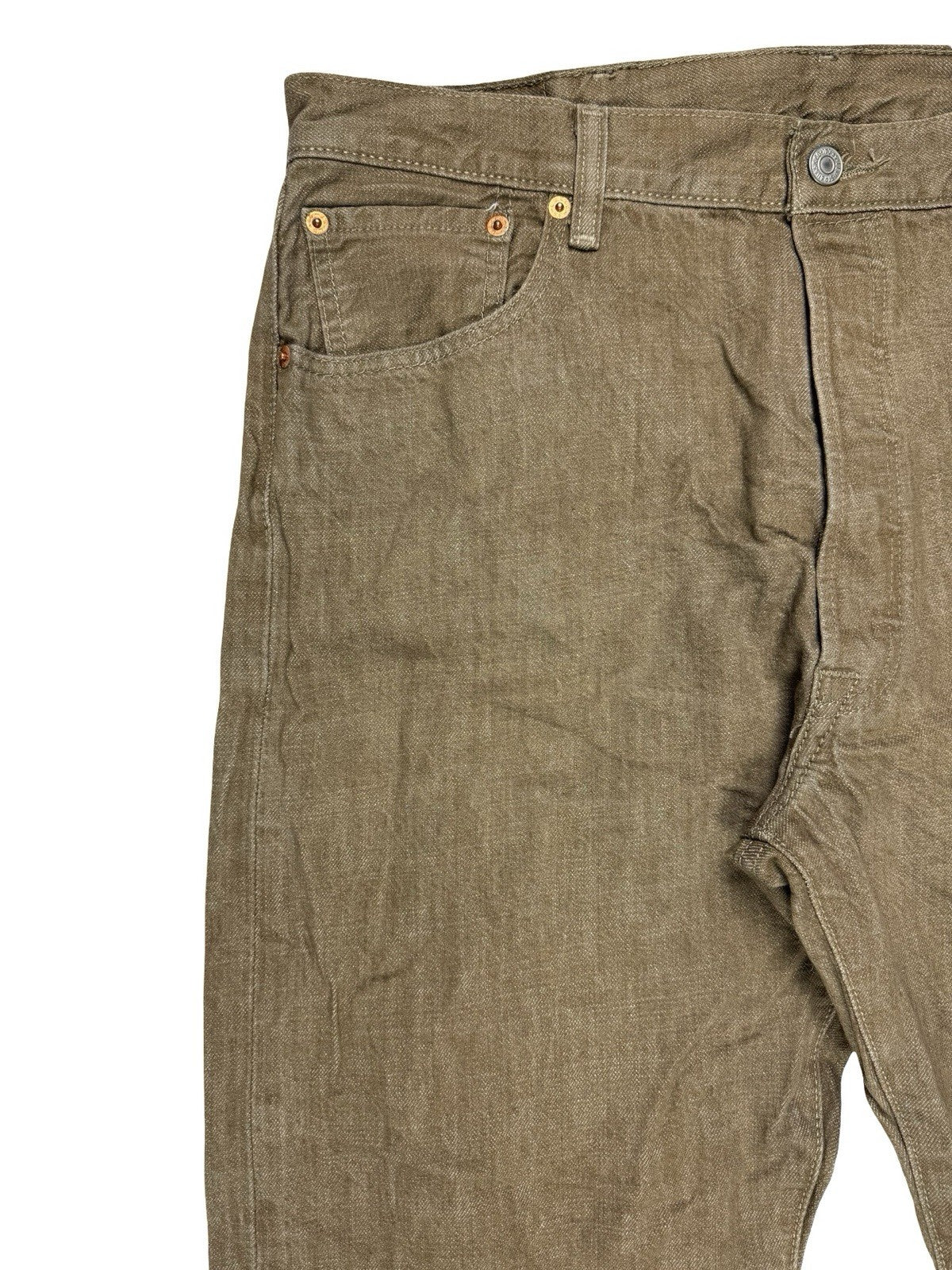 Levi's 501 Brown White Oak Cone Denim Jeans 38W 32L