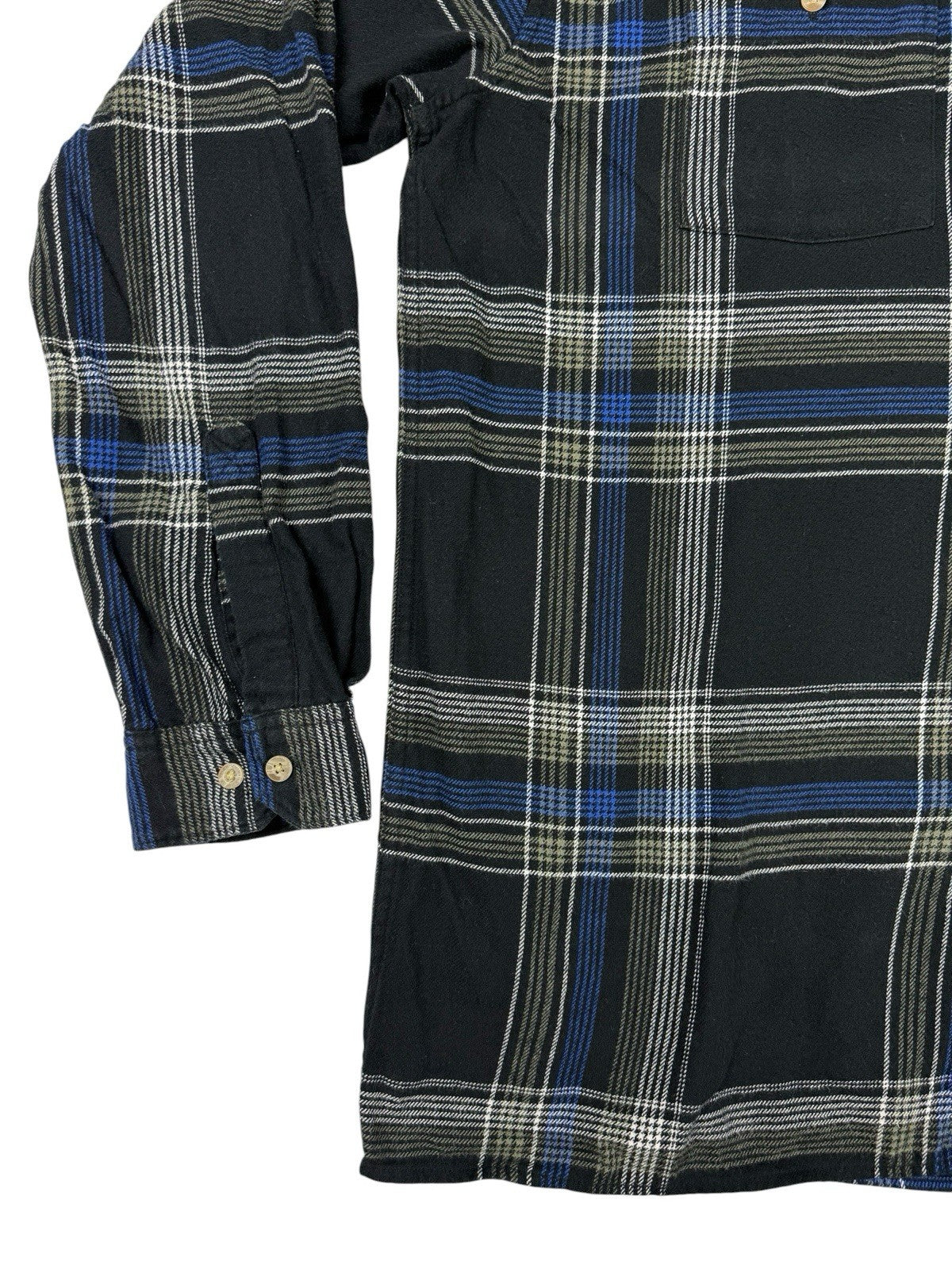 Barbour Black Plaid Check Cotton Button Up Shirt XL