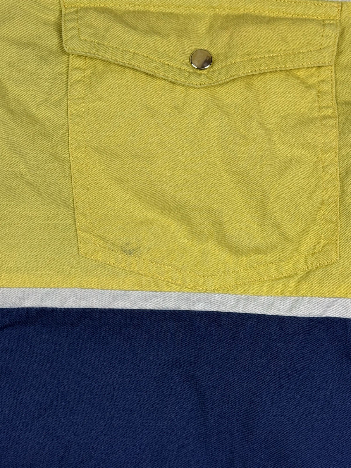 Wrangler Vintage 90's Blue Pearl Snap Short Sleeve Western Cowboy Shirt Large