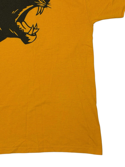 Panther Football Retro Yellow American Sports Cotton Blend Printed Top Medium