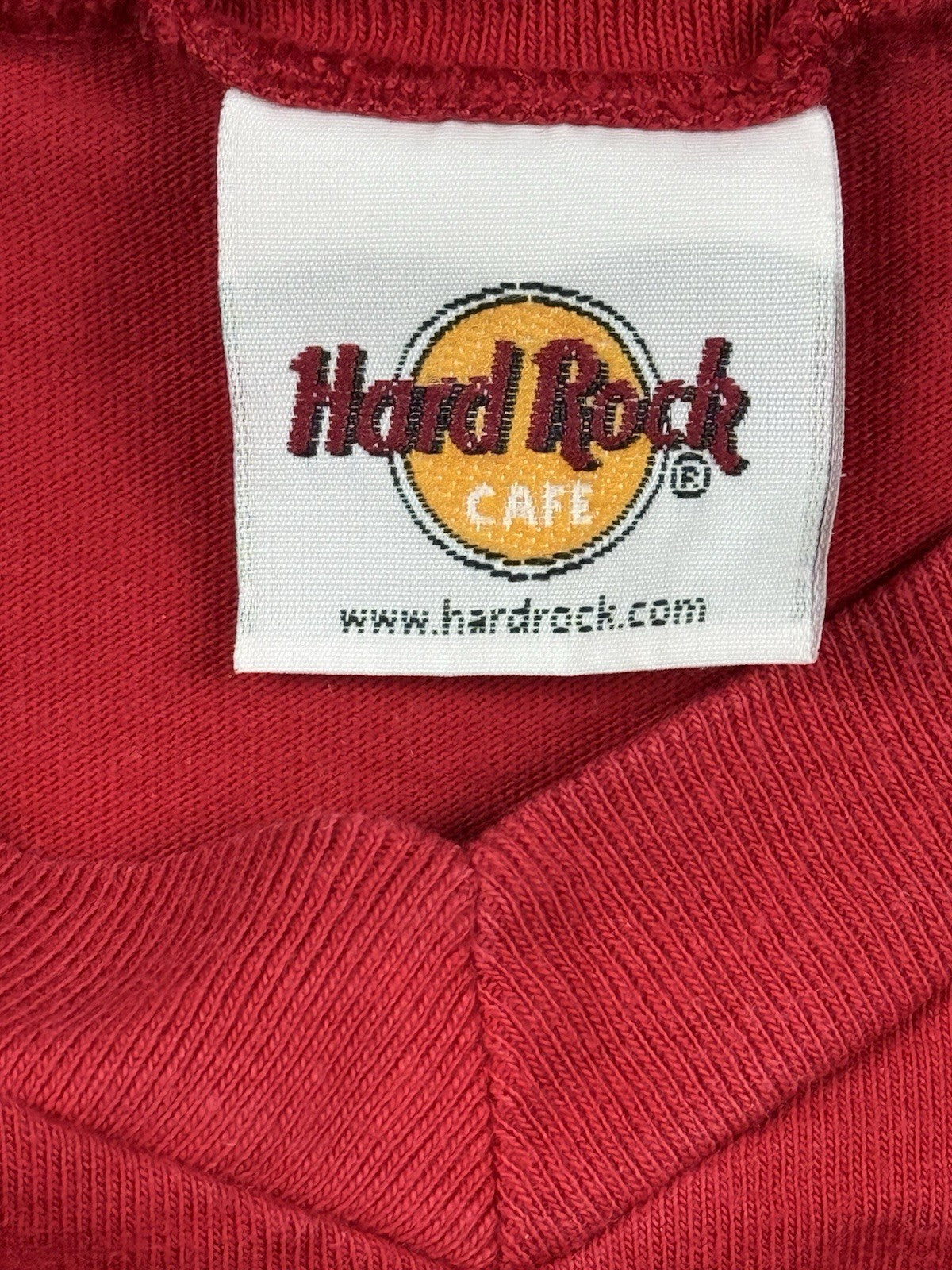 Hard Rock Cafe Red Atlanta V-Neck Top Medium