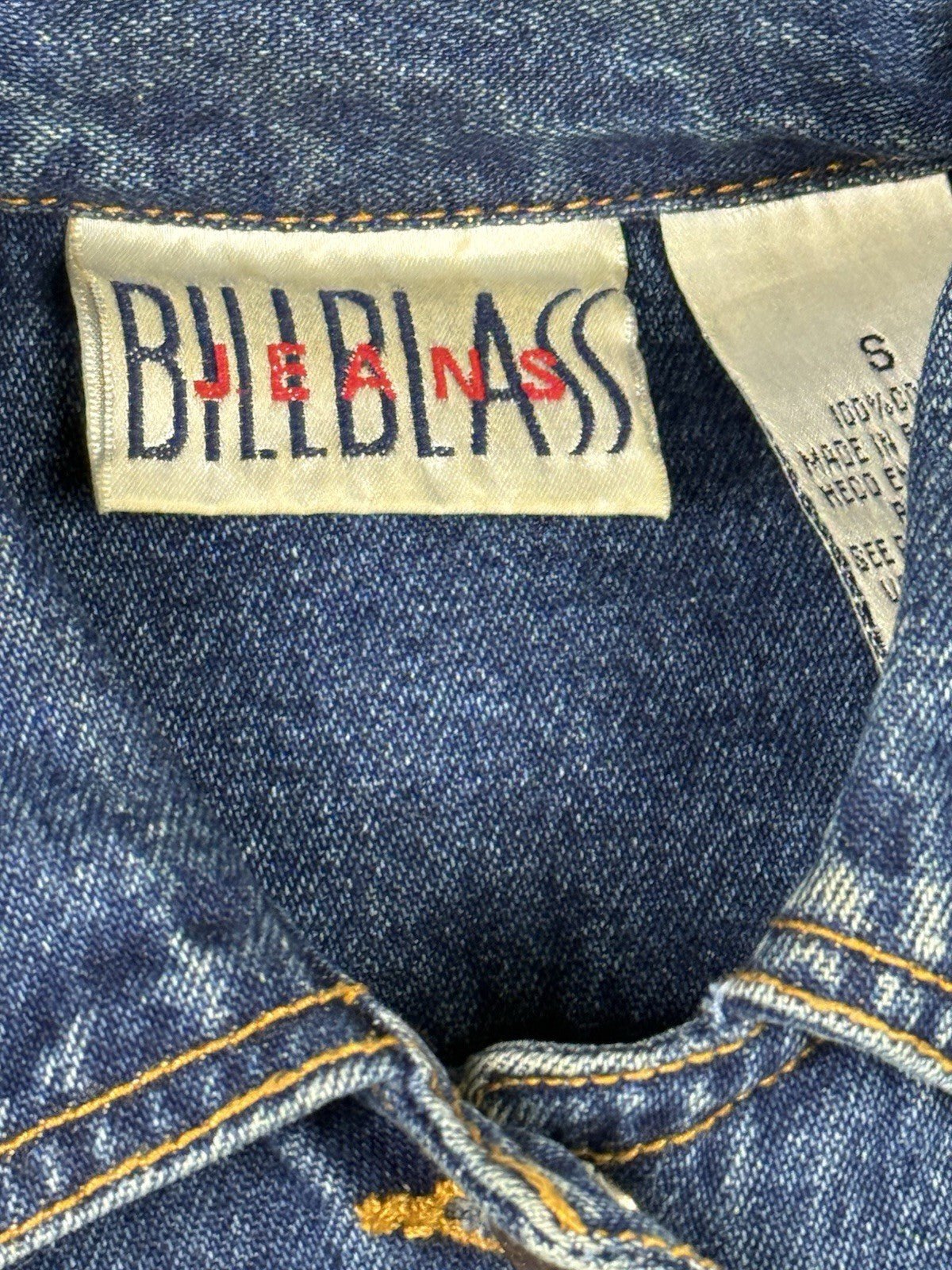 Bill Blass Retro Y2K Blue Denim Jacket Women's Small