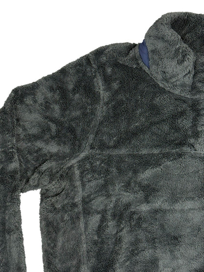 LL Bean Grey Hi-Pile Fleece Snap Jumper Medium
