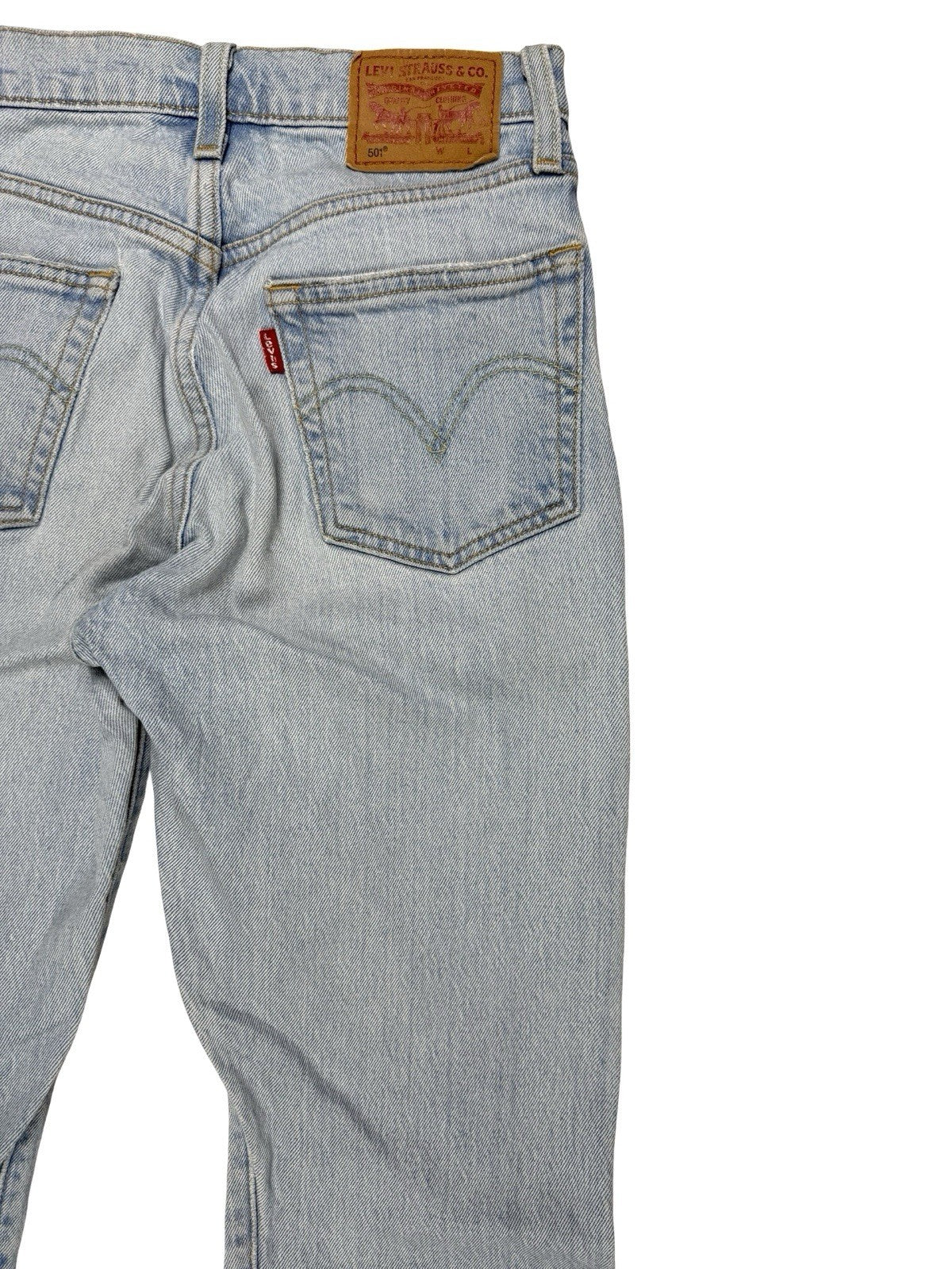 Levi's 501 Light Blue Straight Leg Denim Jeans 23W 32L