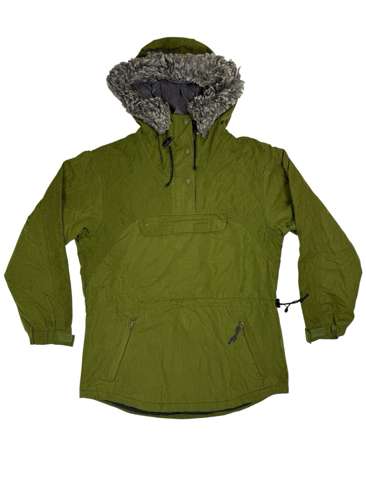LL Bean Green Vintage Hooded Pullover Jacket Small