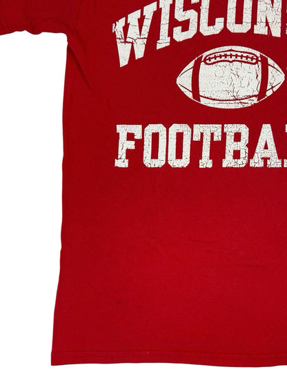 Wisconsin Football Retro Red American College Apparel Printed Top Small