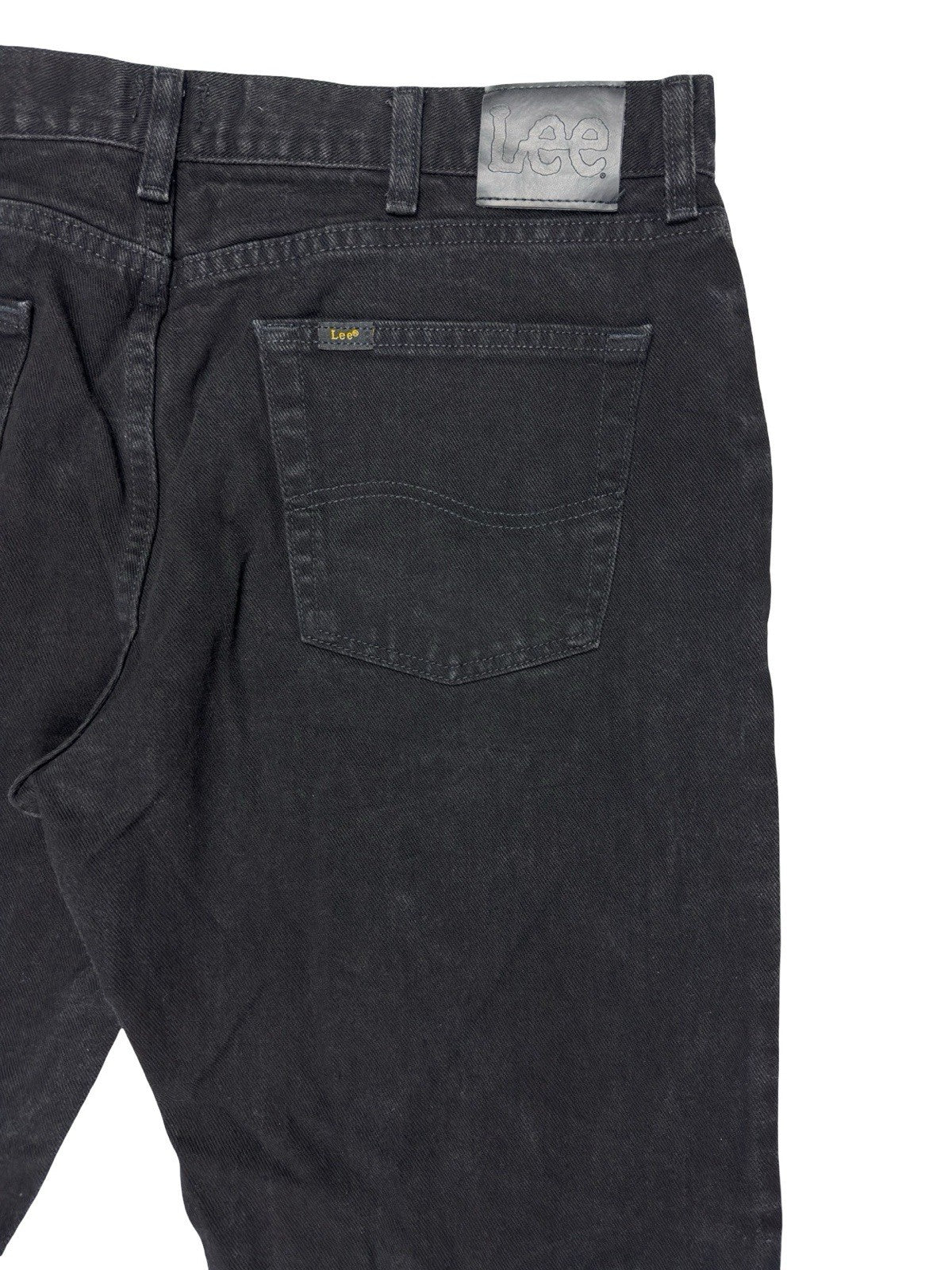 Lee Classic Regular Fit Straight Leg Black Denim Jeans 38W 29L