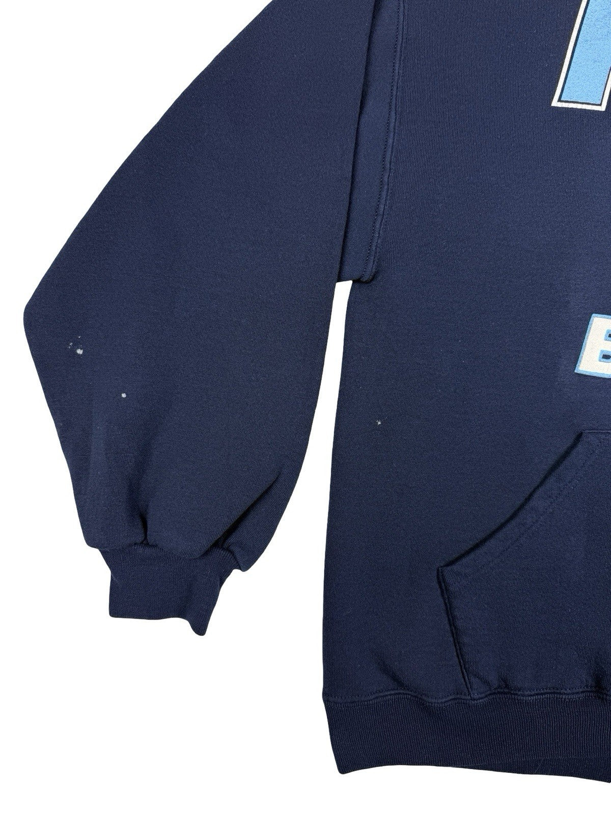 Russell Blue Printed Vtg American School Baseball Hoodie Large