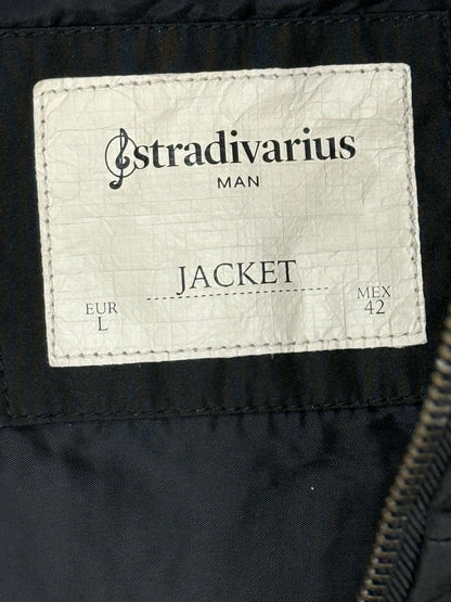 Stradivarius Black Insulated Bomber Jacket Large