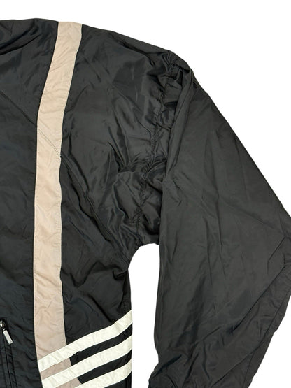 Adidas Vintage Black Nylon Zip Track Jacket Medium