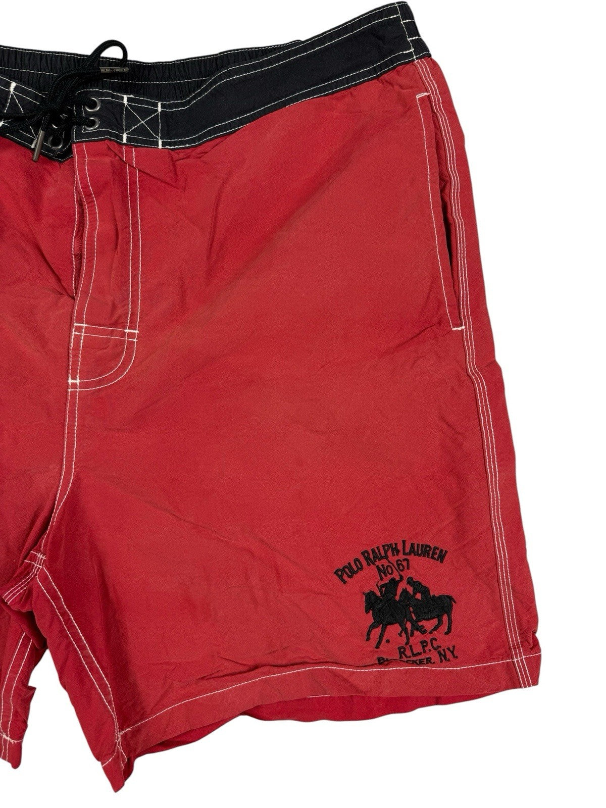Polo Ralph Lauren Retro Red Big Pony Embroidered Swim Trunk Board Shorts XL
