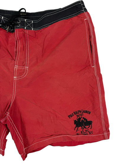 Polo Ralph Lauren Retro Red Big Pony Embroidered Swim Trunk Board Shorts XL