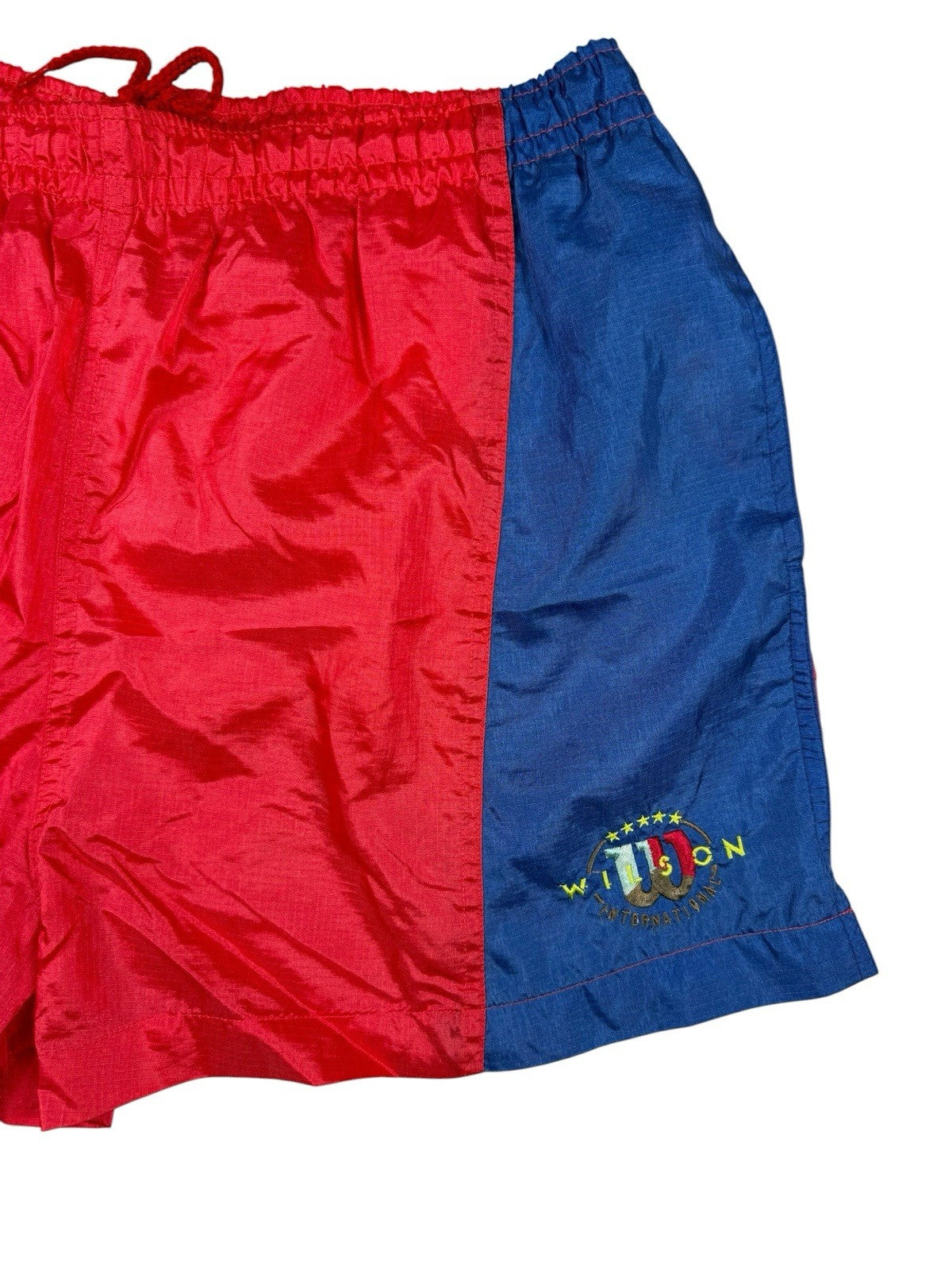 Wilson Vintage Red Nylon Swim Sport Shorts Large