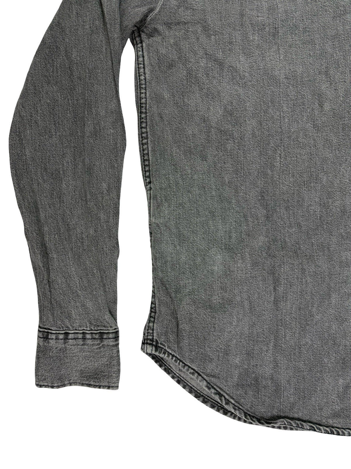 Levi's Faded Grey Pearl Snap Western Cotton Denim Shirt Small