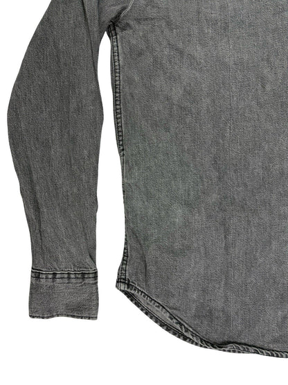 Levi's Faded Grey Pearl Snap Western Cotton Denim Shirt Small
