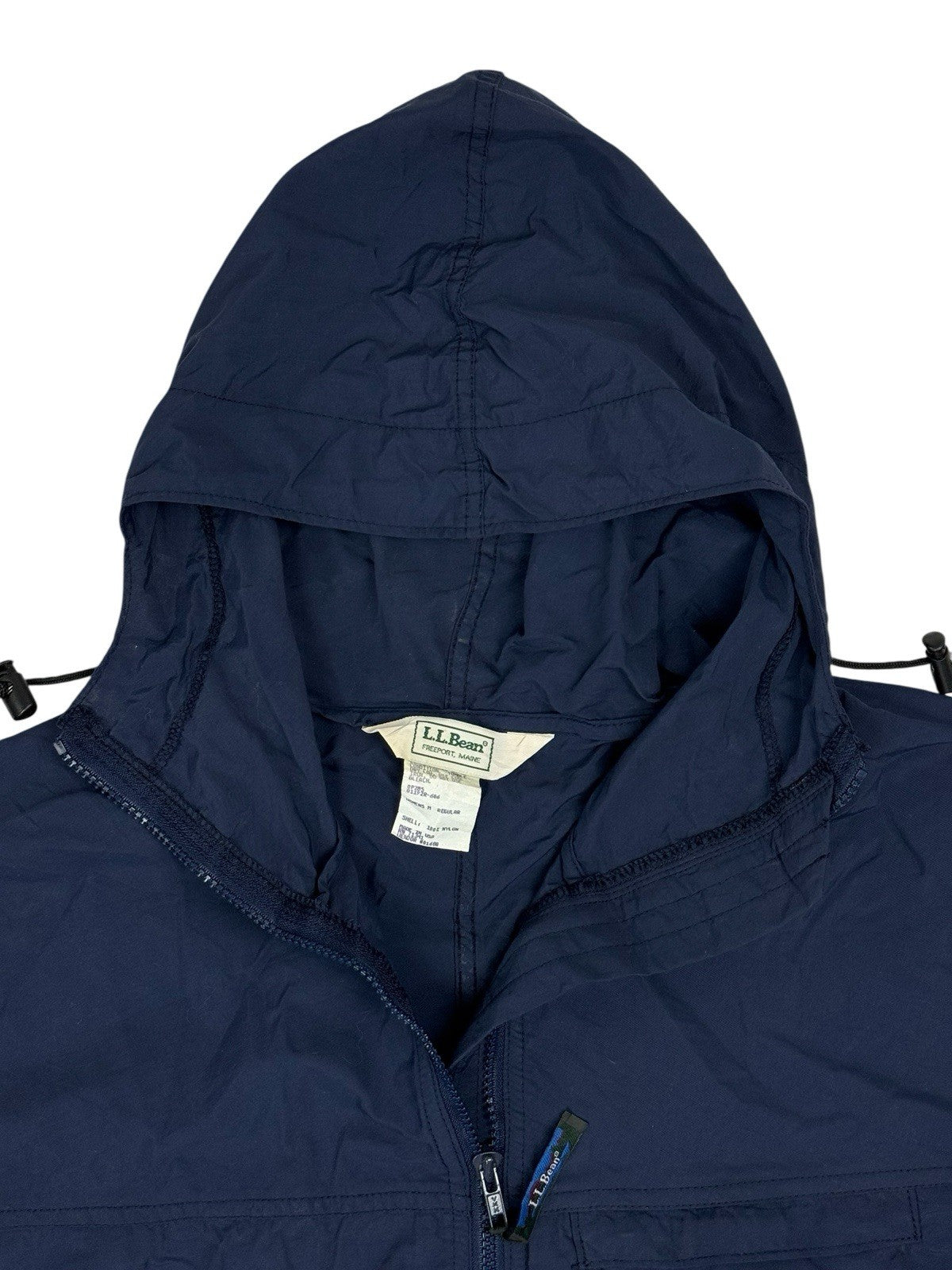 LL Bean Blue Vintage Zip Hooded Jacket Medium