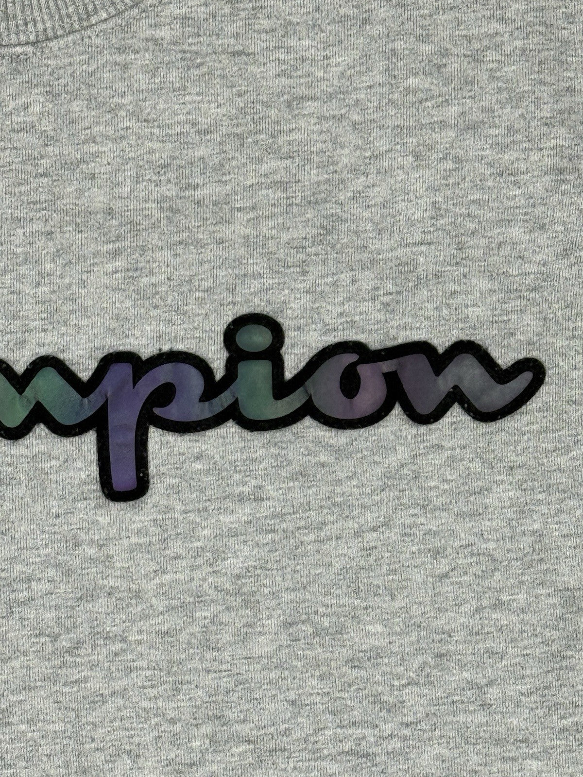 Champion Grey Reflective Logo Jumper Small