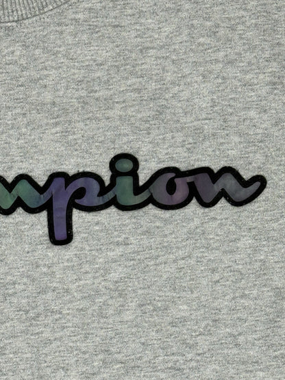 Champion Grey Reflective Logo Jumper Small