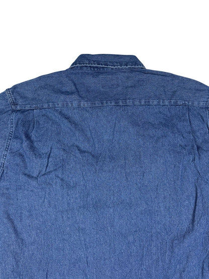Wrangler Blue Cotton Long Sleeve Collared Button Up Shirt 2XL