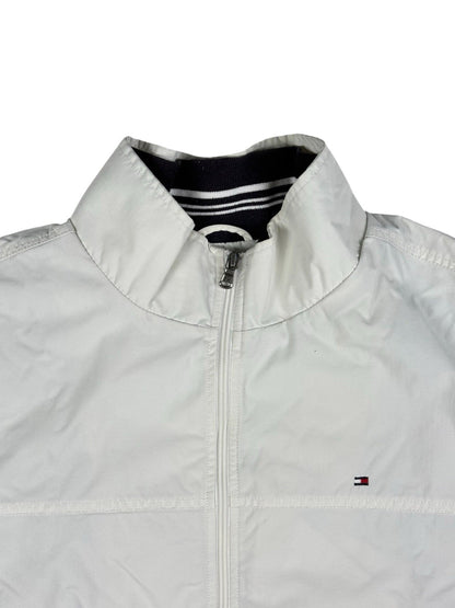Tommy Hilfiger Retro Off White Lined Nylon Zip Jacket 2XL
