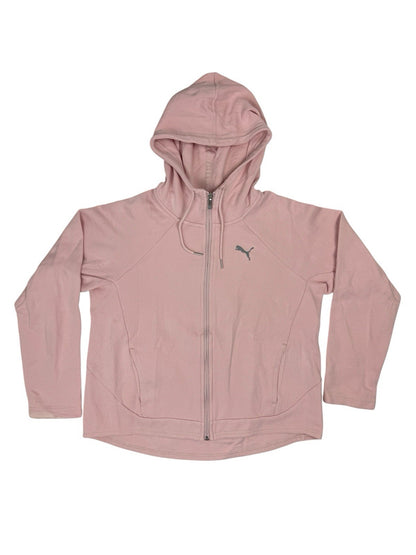 Puma Pink Zip Through Hoodie Jacket Medium