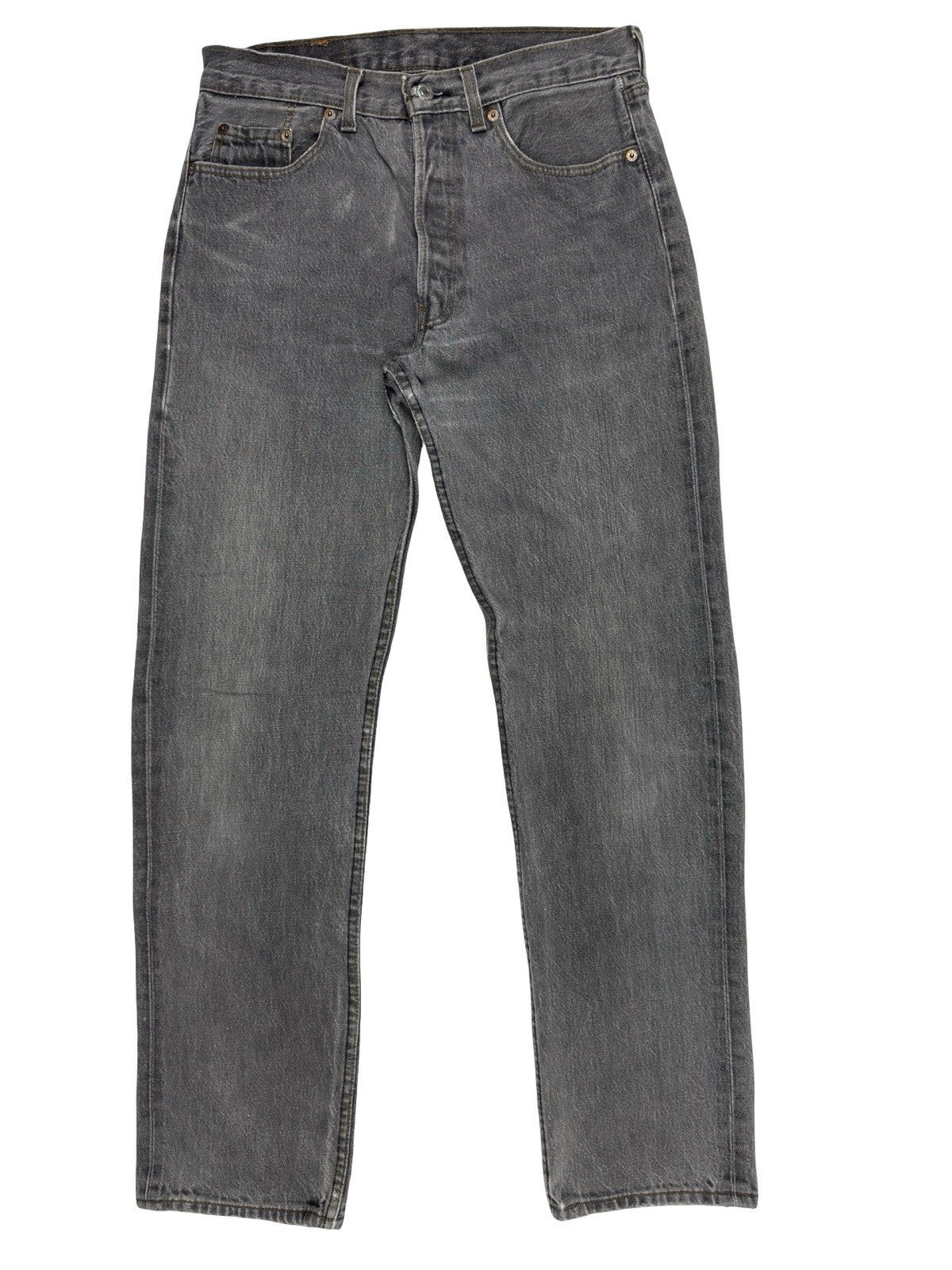 Levi's 501 Vintage Grey Straight Leg Button Fly Denim Jeans 32W 32L Made in UK