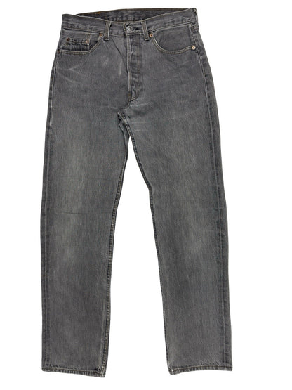 Levi's 501 Vintage Grey Straight Leg Button Fly Denim Jeans 32W 32L Made in UK