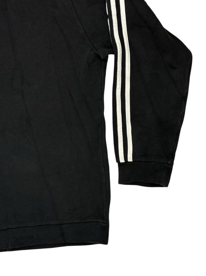 Adidas Black Printed 3 Stripe Hoodie Large