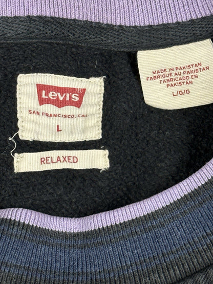 Levi's Black Colourblock Embroidered Relaxed Fit Jumper Large