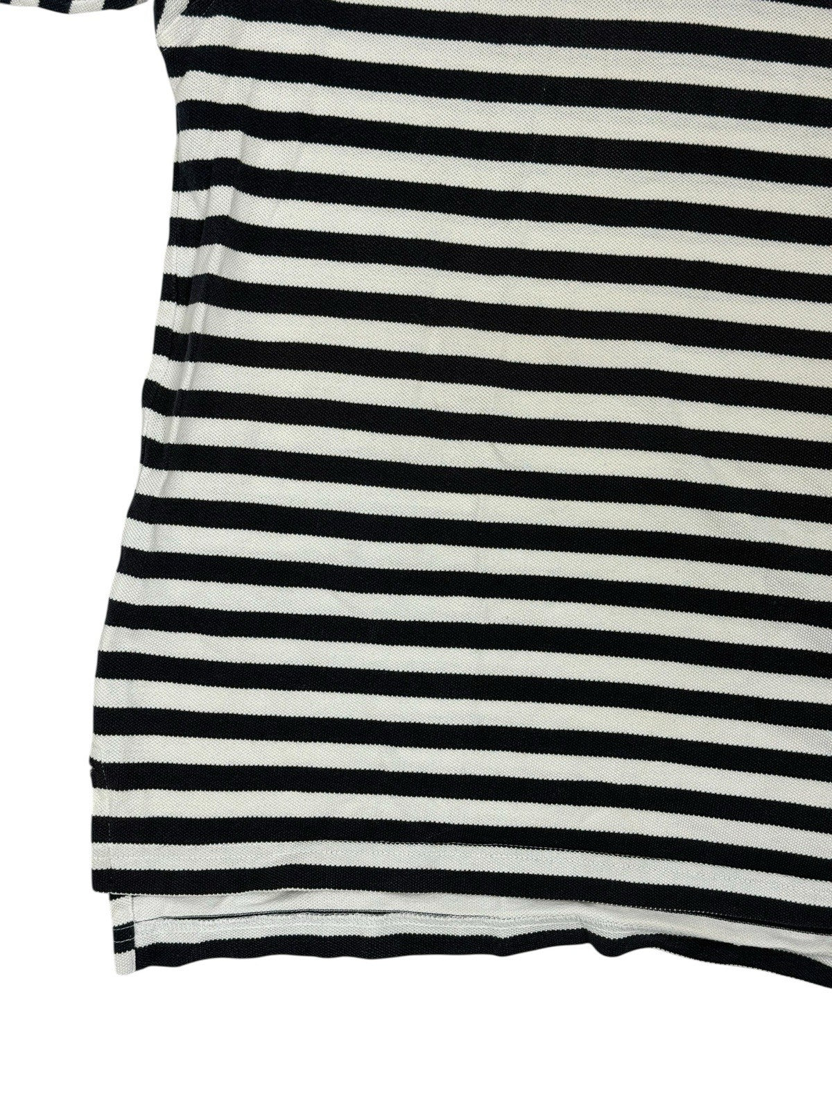 Tommy Hilfiger Blue Striped Cotton Polo Top Small