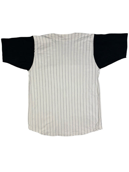 Wilson Off White Cotton Pinstripe Baseball Jersey Top XL