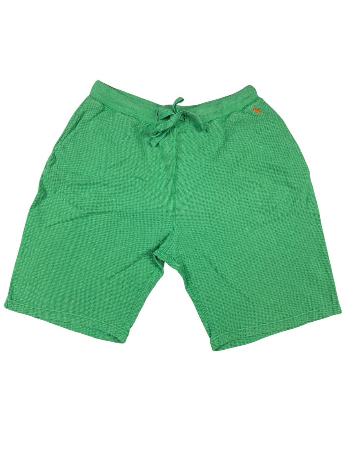 Polo Ralph Lauren Green Cotton Waffle Pattern Lounge Jogger Sweat Shorts Large