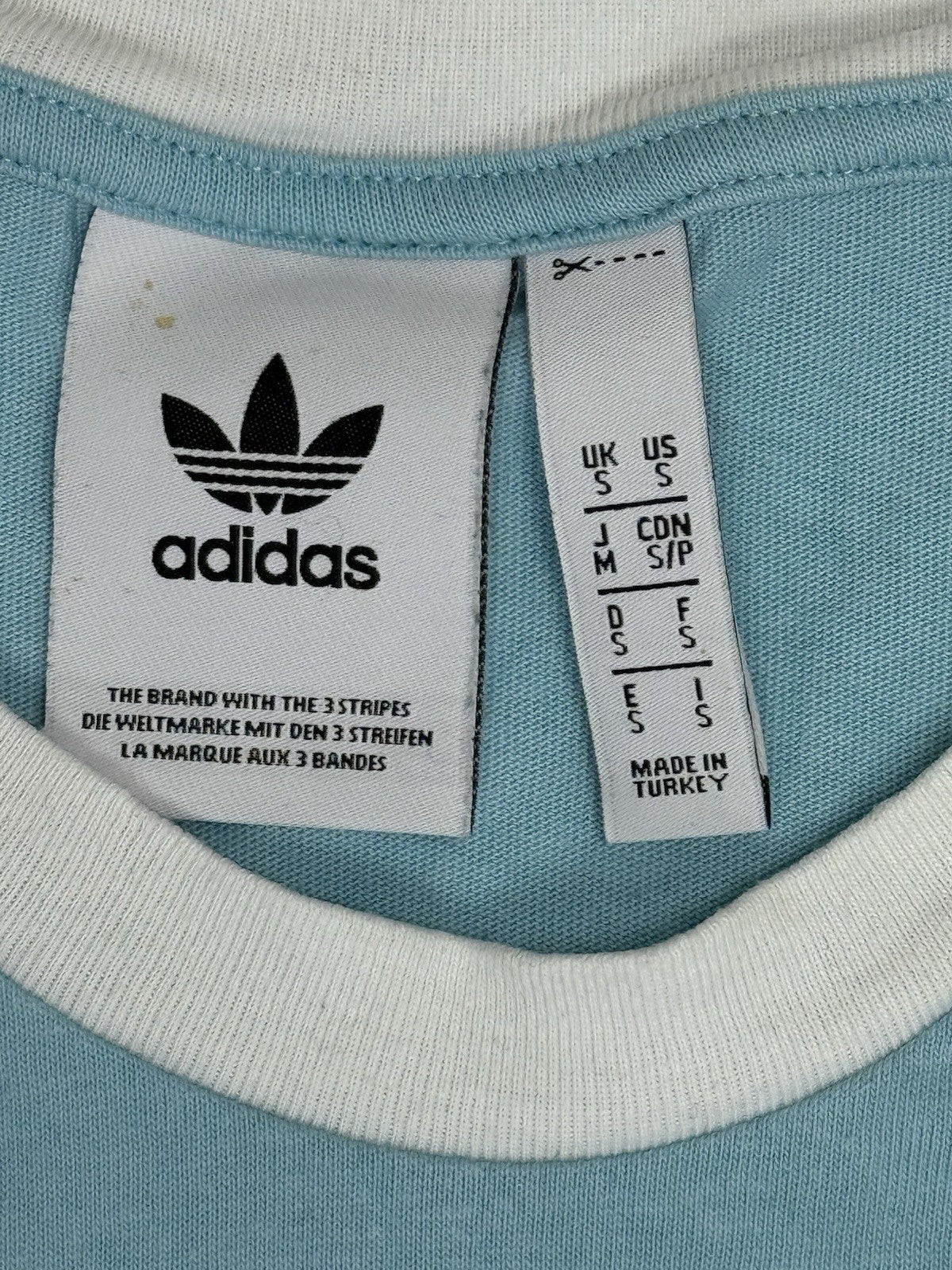 Adidas Blue 3-Stripe Top Small