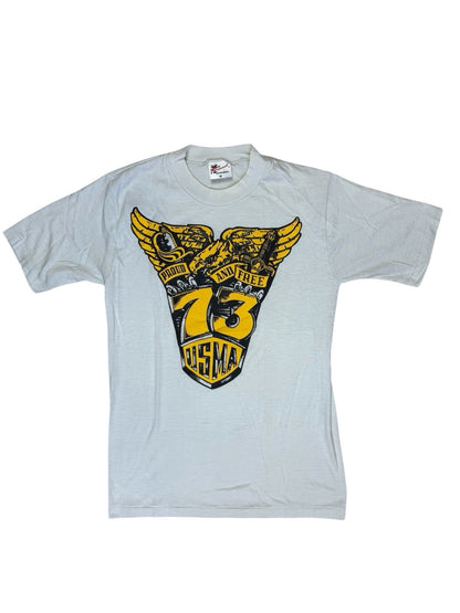 Tournament Apparel Vintage USMA Class of 73 White Print Top Medium