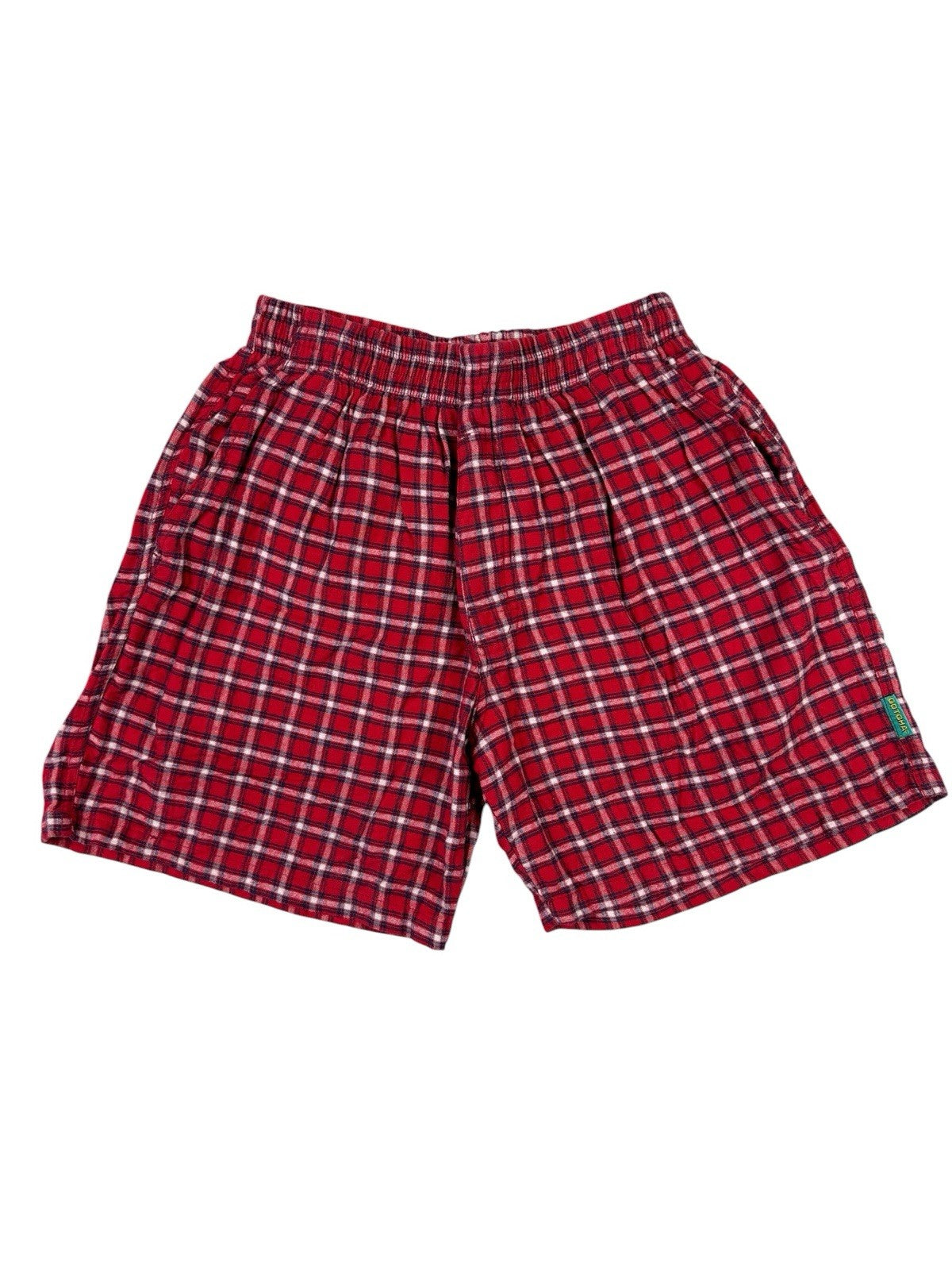 GOTCHA Red Tartan Plaid Cotton Shorts Medium