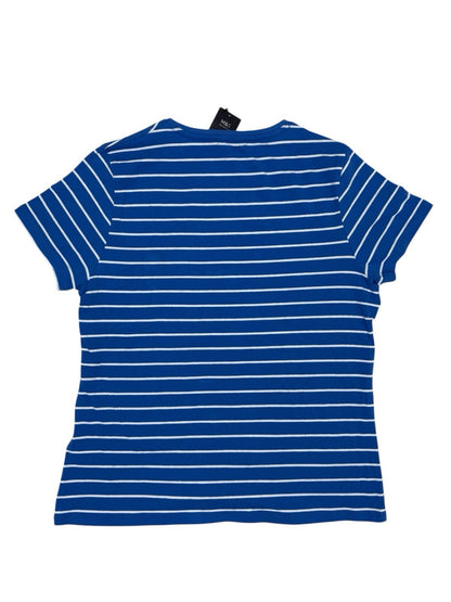 BNWT M&S Blue Stripe C'est la Vie Cotton Blend Top