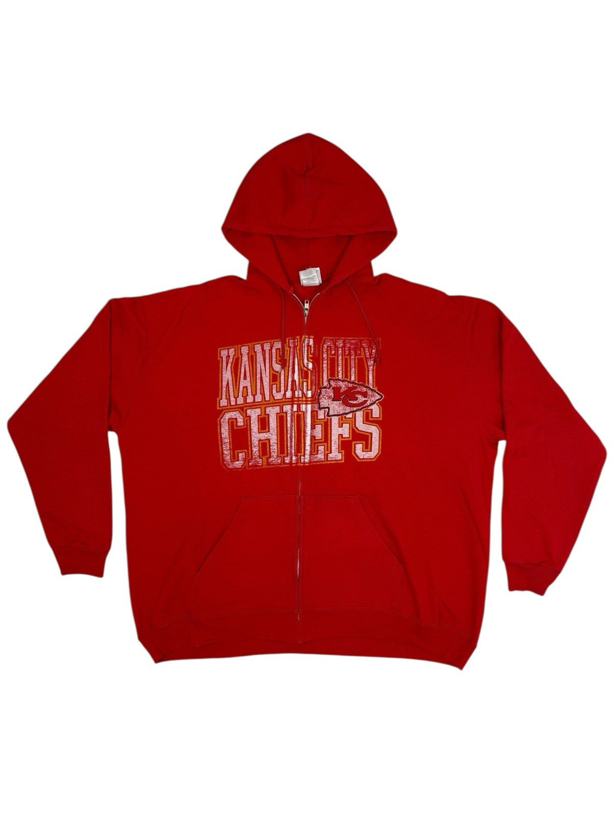 Retro NFL Kansas City Chiefs Red NFL Zip Hoodie Jacket XL