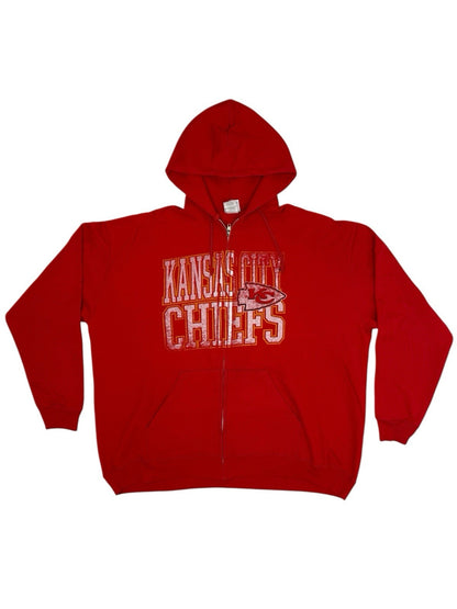 Retro NFL Kansas City Chiefs Red NFL Zip Hoodie Jacket XL