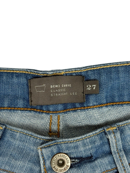 Levi's Blue Demi Curve Classic Straight Leg Jeans 27W 30L