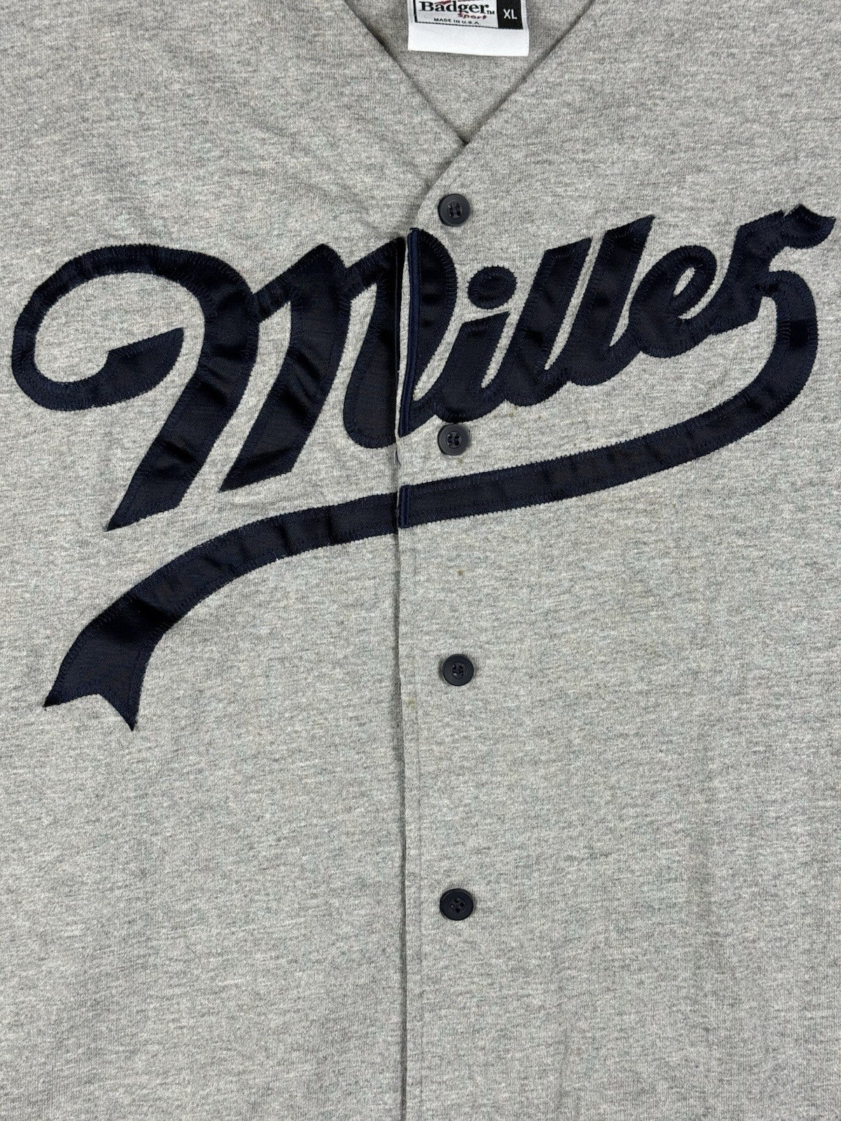 Miller Lite Grey Retro Baseball Jersey XL