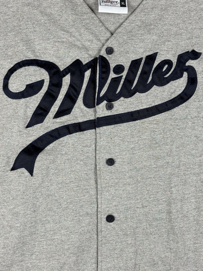 Miller Lite Grey Retro Baseball Jersey XL