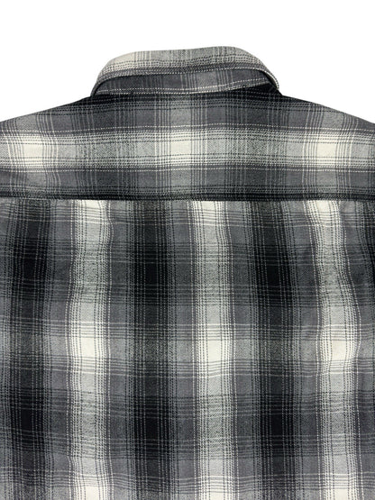 Hickory Shirt Retro Grey Plaid Pearl Snap Western Shirt 2XL