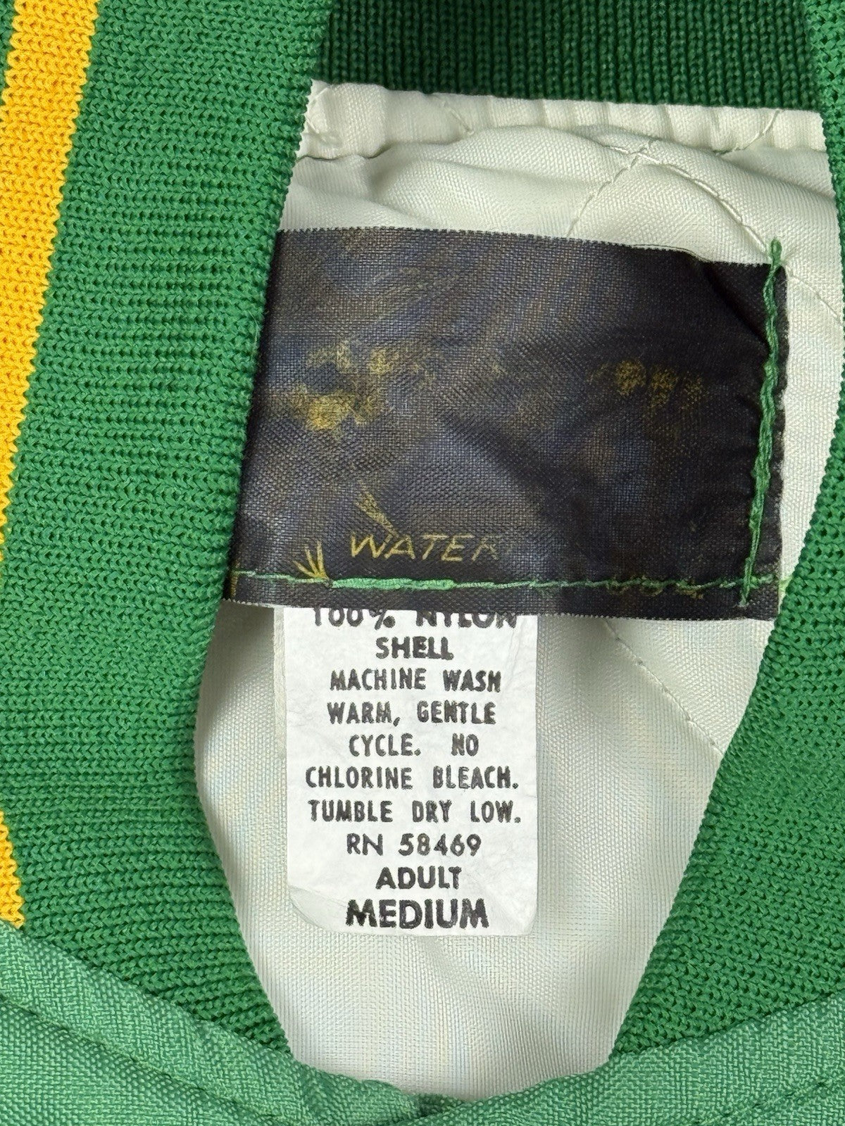 Vintage Green Insulated MVP American Football Letterman Jacket Medium