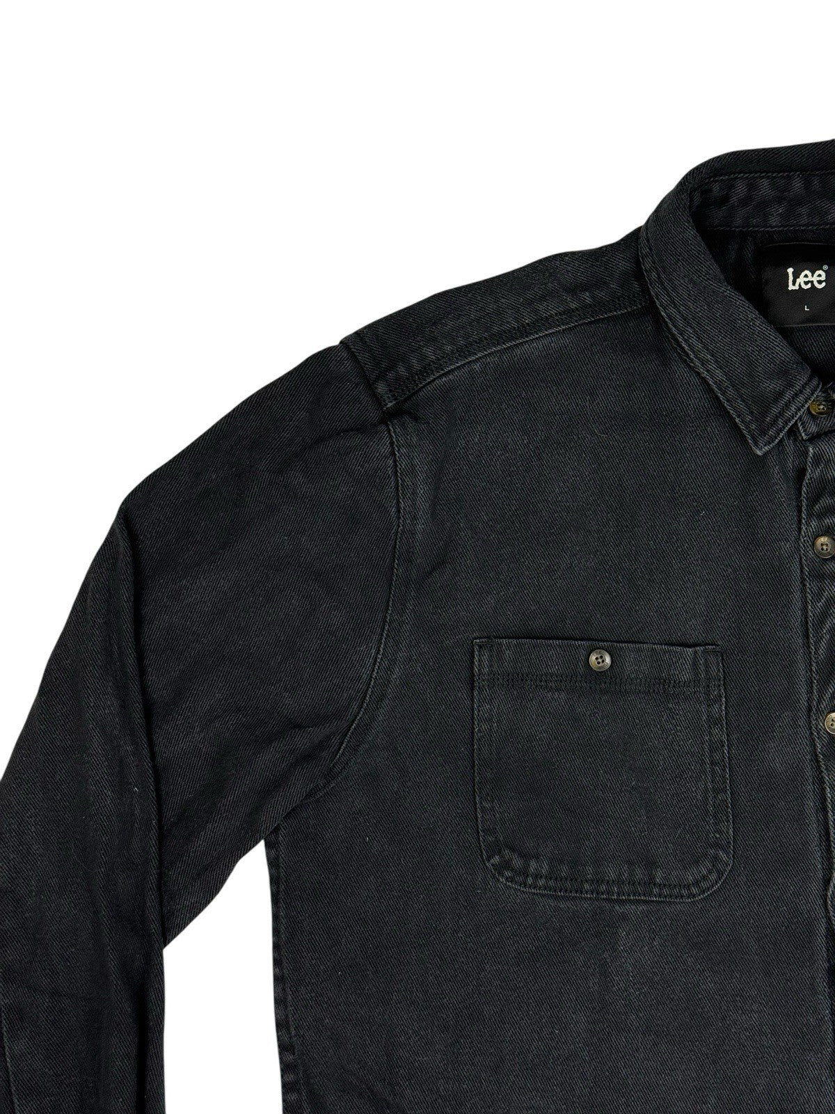 Lee Black Denim Shirt Jacket Large