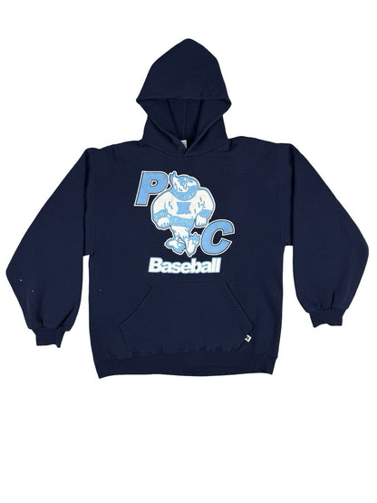Russell Blue Printed Vtg American School Baseball Hoodie Large